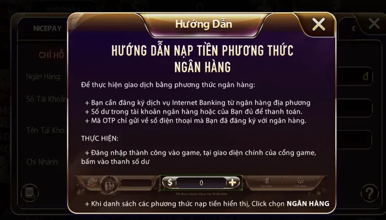 Quy trình nạp tiền bằng thẻ cào tại Sunwin.