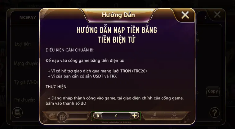 Quy trình nạp tiền Sunwin bằng ví điện tử.