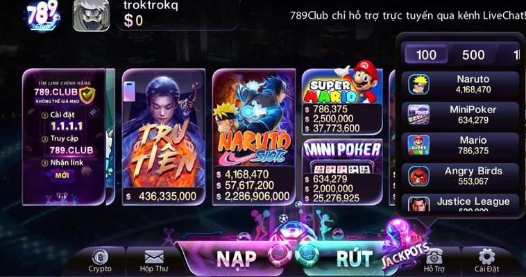 Nổ hũ 789club - nổ hũ to - trúng thưởng lớn thu hút người chơi.